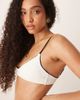Mango Mango buckle detail bikini top in white-Black - 2