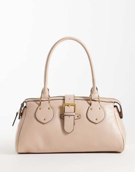 Mango Mango buckle detail shoulder bag in beige-Neutral