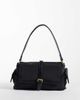 Mango Mango buckle detail shoulder bag in black - 1