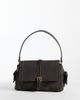 Mango Mango buckle detail shoulder bag in brown - 1