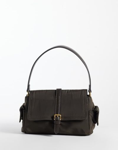 Mango Mango buckle detail shoulder bag in brown