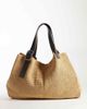 Mango Mango buckle detail woven tote in beige-Neutral - 1