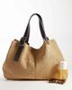 Mango Mango buckle detail woven tote in beige-Neutral - 2
