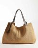 Mango Mango buckle detail woven tote in beige-Neutral - 3