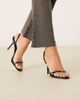 Mango Mango buckle detailing classic heeled sandals in black - 1