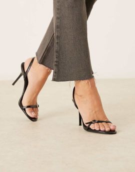 Mango Mango buckle detailing classic heeled sandals in black