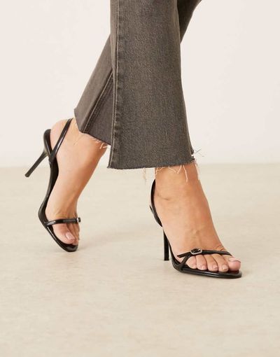 Mango Mango buckle detailing classic heeled sandals in black
