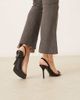Mango Mango buckle detailing classic heeled sandals in black - 2