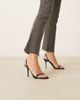 Mango Mango buckle detailing classic heeled sandals in black - 4