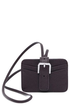 MANGO MANGO Buckle Leather Cardholder on a Lanyard
