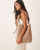 Mango Mango buckle strap detail large suede bag in caramel-Neutral - 1