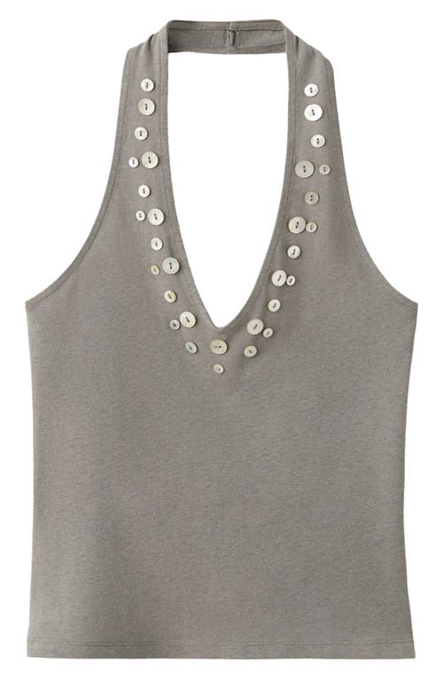 MANGO MANGO Button Detail Knit Halter Top