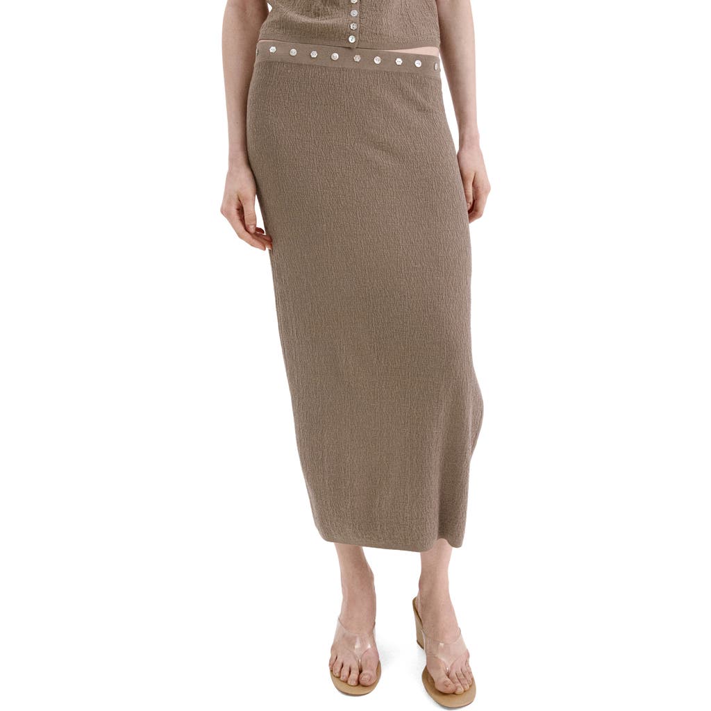 MANGO MANGO Button Detail Side Slit Maxi Skirt