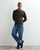 Mango Mango button up polo sweater in khaki green - 2