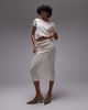 Mango Mango capsule embellished midi skirt in oyster - part of a set-Neutral - 1