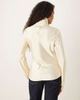 Mango Mango Capsule high neck long sleeve satin top in cream-White - 4