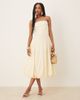 Mango Mango capsule linen bandeau structured midi dress in buttermilk-Yellow - 1