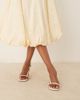 Mango Mango capsule linen bandeau structured midi dress in buttermilk-Yellow - 2