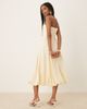 Mango Mango capsule linen bandeau structured midi dress in buttermilk-Yellow - 3