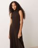 Mango Mango Capsule sculpt high neck maxi dress in brown - 2
