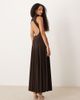 Mango Mango Capsule sculpt high neck maxi dress in brown - 3