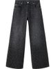 MANGO MANGO Caribe Rhinestone Embellished Wide Leg Jeans - 1