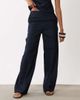 Mango Mango Carla linen mix denim pants in indigo - part of a set-Blue - 2