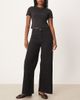 Mango Mango Catherin raw hem straight leg jeans in black - 1