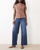 Mango Mango Catherin wide leg jeans in dark blue - 1