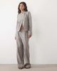 Mango Mango Celia high neck button detail blazer set in gray check print-Brown - 2