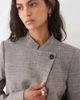 Mango Mango Celia high neck button detail blazer set in gray check print-Brown - 3