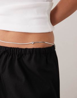 Mango Mango chain belt with diamante accent in silver