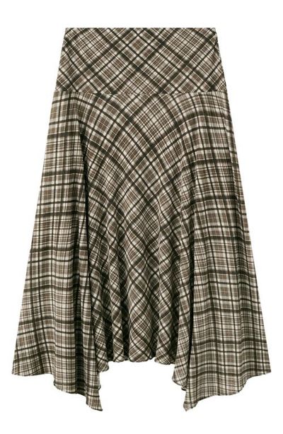 MANGO MANGO Check Asymmetric Maxi Skirt