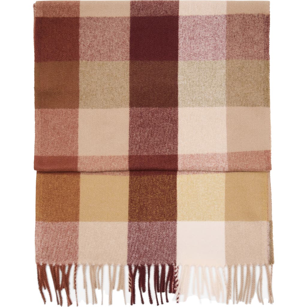 MANGO MANGO Check Fringed Scarf