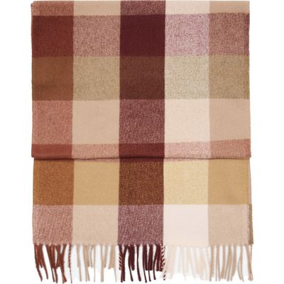MANGO MANGO Check Fringed Scarf