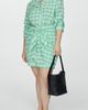 MANGO MANGO Check Tie Front Long Sleeve Shirtdress - 2