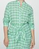 MANGO MANGO Check Tie Front Long Sleeve Shirtdress - 4