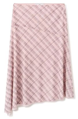 MANGO MANGO Checked Asymmetric Skirt