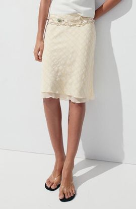 MANGO MANGO Checked Midi Skirt