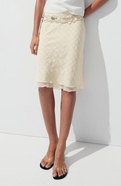 MANGO MANGO Checked Midi Skirt