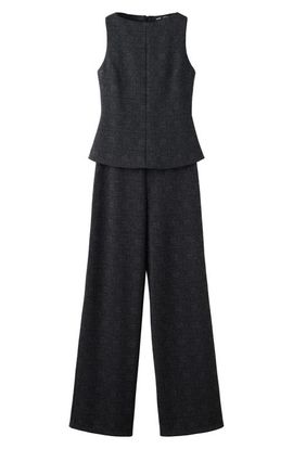 MANGO MANGO Checked Wide Leg Jumpsuit