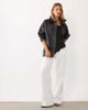 Mango Mango cinched waist faux leather jacket in black - 1