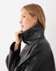 Mango Mango cinched waist faux leather jacket in black - 2