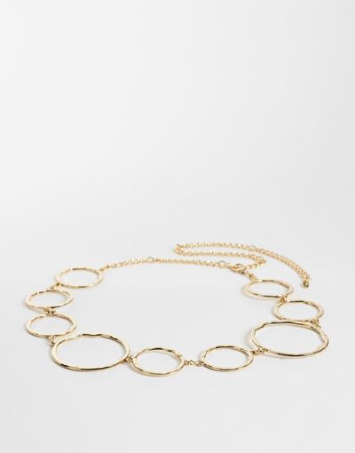 Mango Mango circle chain belt in gold tone