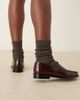 Mango Mango classic 100% leather loafers in vintage look cherry red - 3