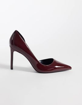 Mango Mango classic heeled pumps in burgundy-Red