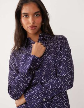 Mango Mango classic shirt in blue polka dot print