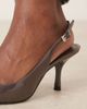 Mango Mango classic sling back pointed heel in mushroom-Brown - 3
