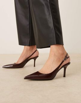 Mango Mango classic slingback heels in cherry red
