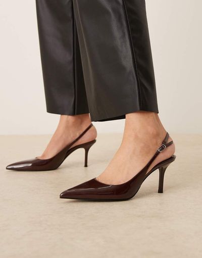 Mango Mango classic slingback heels in cherry red